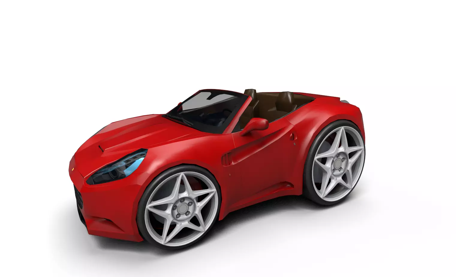 ferrari California cartoon car Low-poly 3D model