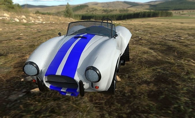 ac cobra cartoon car Low-poly 3D model 2
