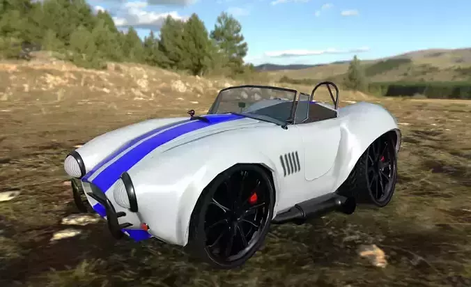 ac cobra cartoon car Low-poly 3D model