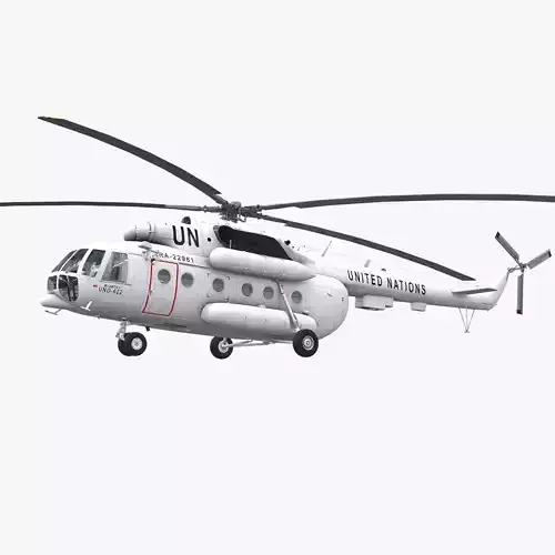 Mi-8MTV United Nations Low-poly 3D model