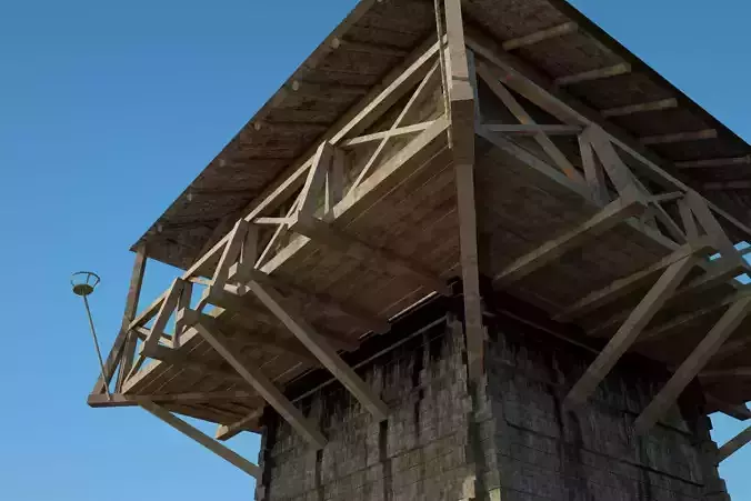 Roman Watchtower Low-poly 3D model