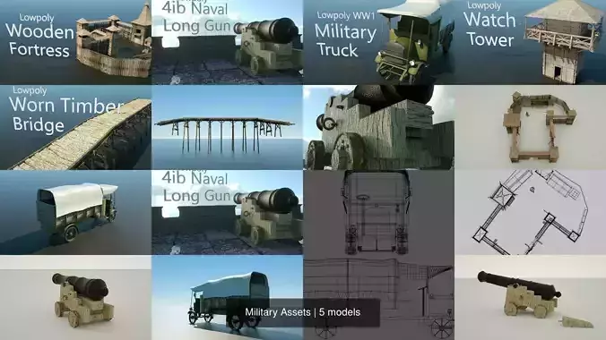 Military Assets 3D Model Collection