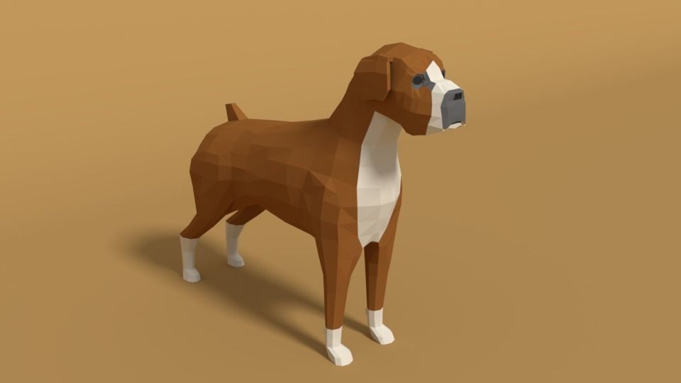 Low Poly Cartoon Dog Pack 3D Model Collection_36