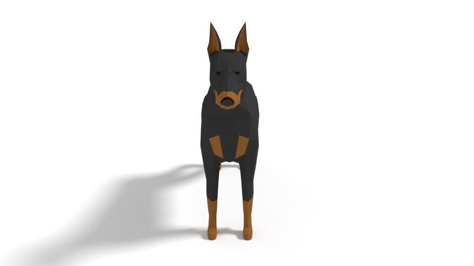 Low Poly Cartoon Dog Pack 3D Model Collection_4