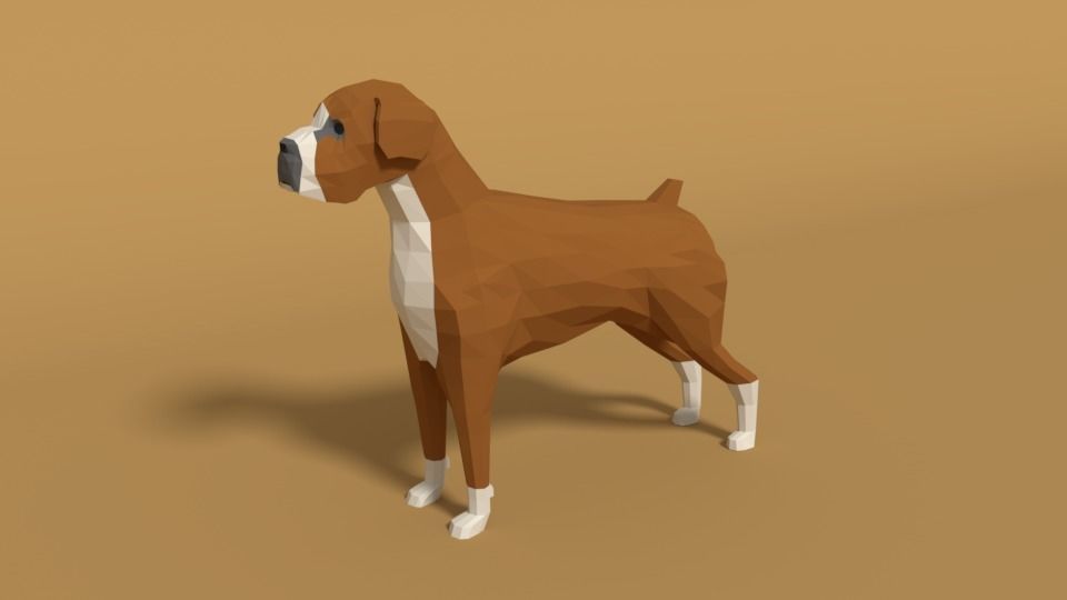 Low Poly Cartoon Dog Pack 3D Model Collection_3