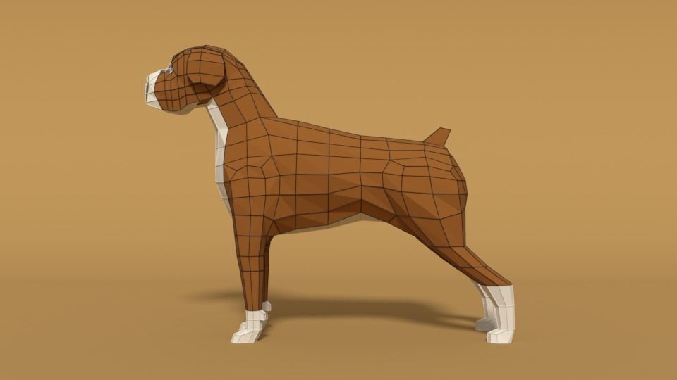 Low Poly Cartoon Dog Pack 3D Model Collection_47