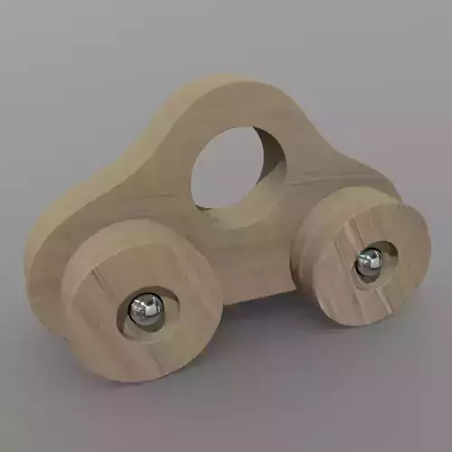 Wooden Car Toy  Low-poly 3D model
