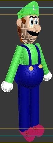 Luigi mario Low-poly 3D model_2