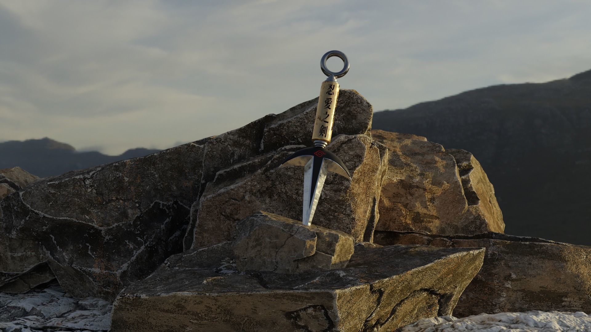 Stylized Minato Kunai  3D model_1