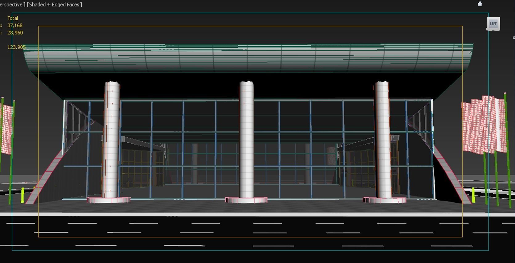 auto mall exterior and interior updated 3D model_11