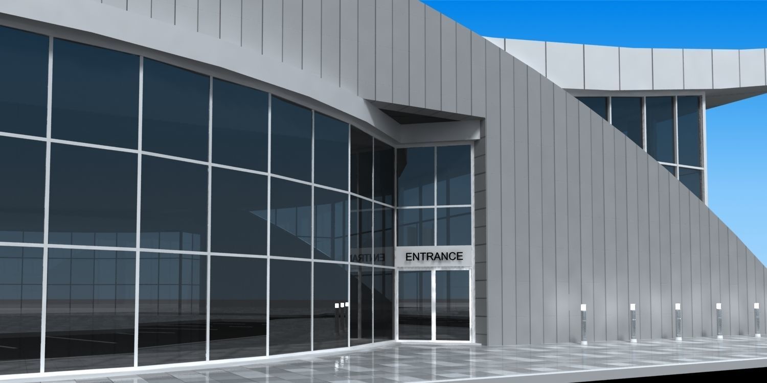 auto mall exterior and interior updated 3D model_1