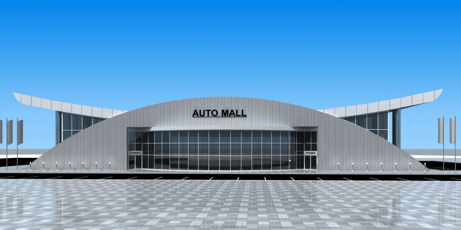 auto mall exterior and interior updated 3D model_2