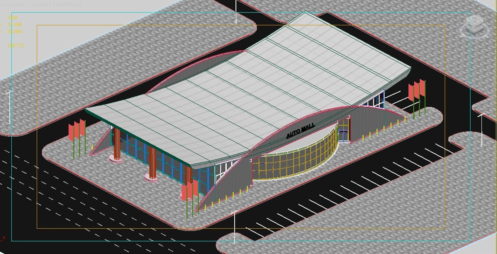 auto mall exterior and interior updated 3D model_8