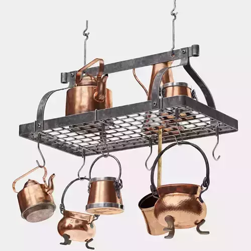 Enclume Grande Cuisine Rectangular Ceiling Pot Rack