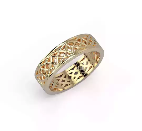 140305 R engagement ring with patterns Pol 3D print model