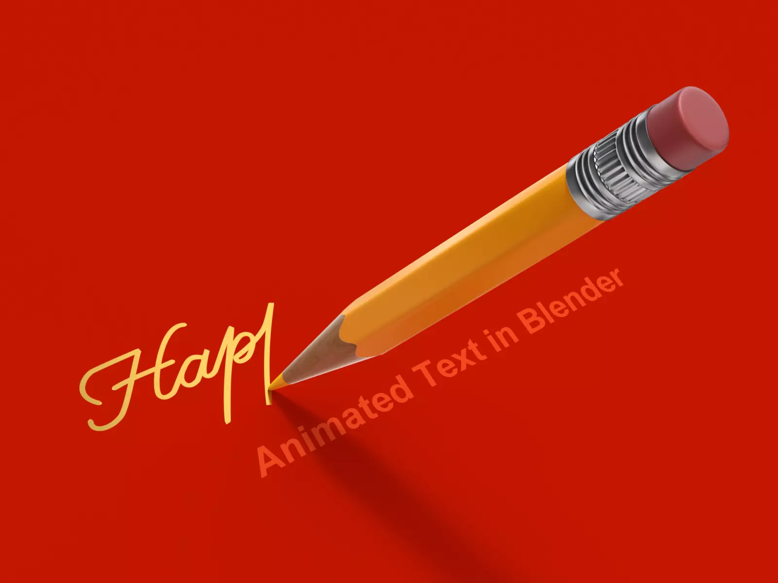 Animated Happy New Year handwriting text 3D model