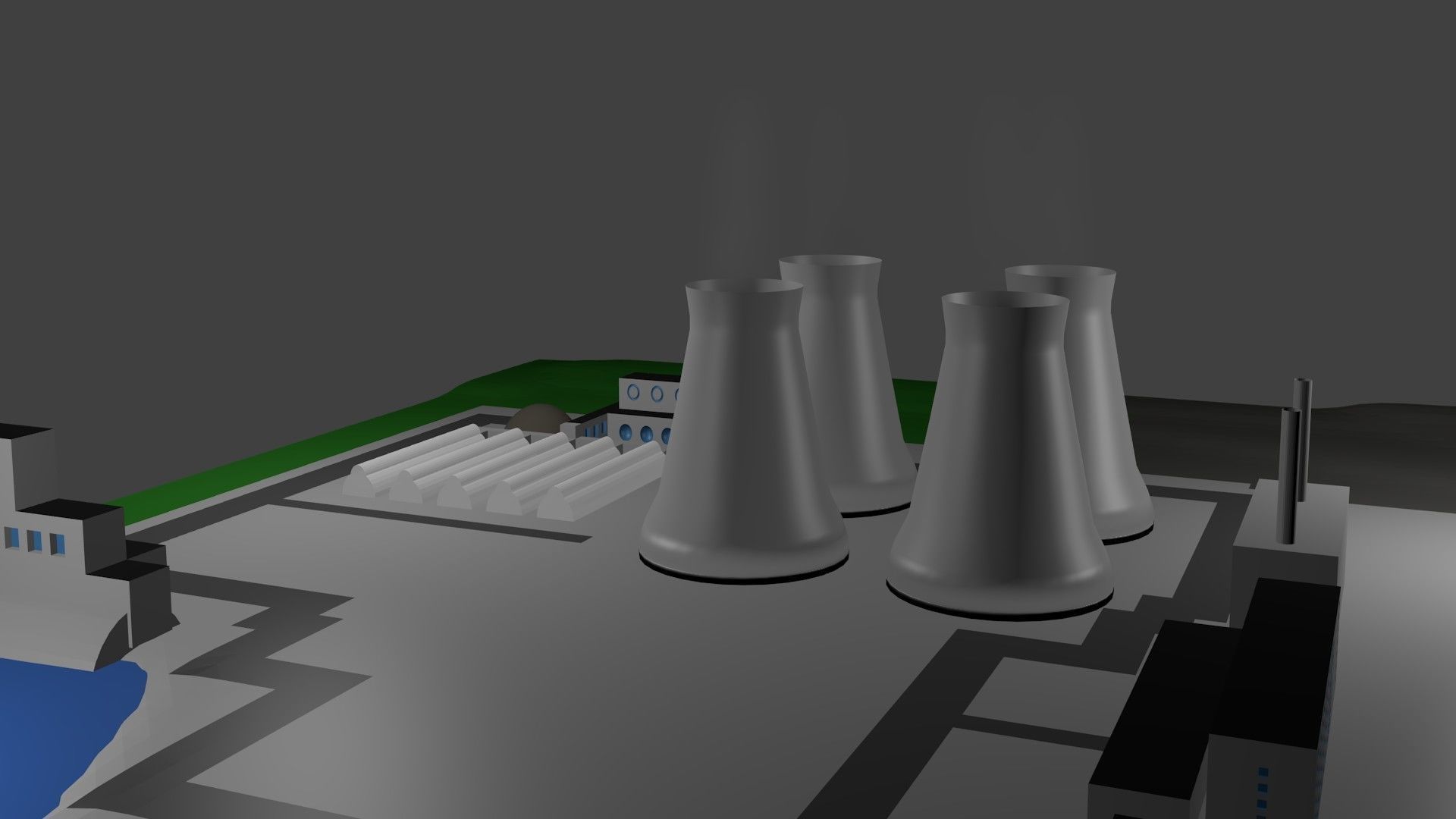 Nuclear Power Station Nuclear power plant Nuclear Power Station Low-poly 3D model_6