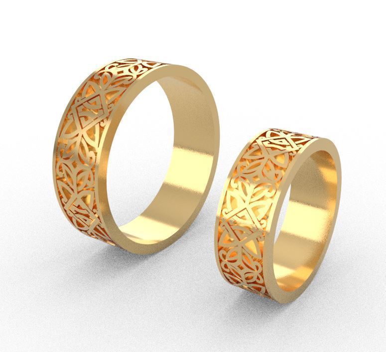 wedding rings 3D print model_1