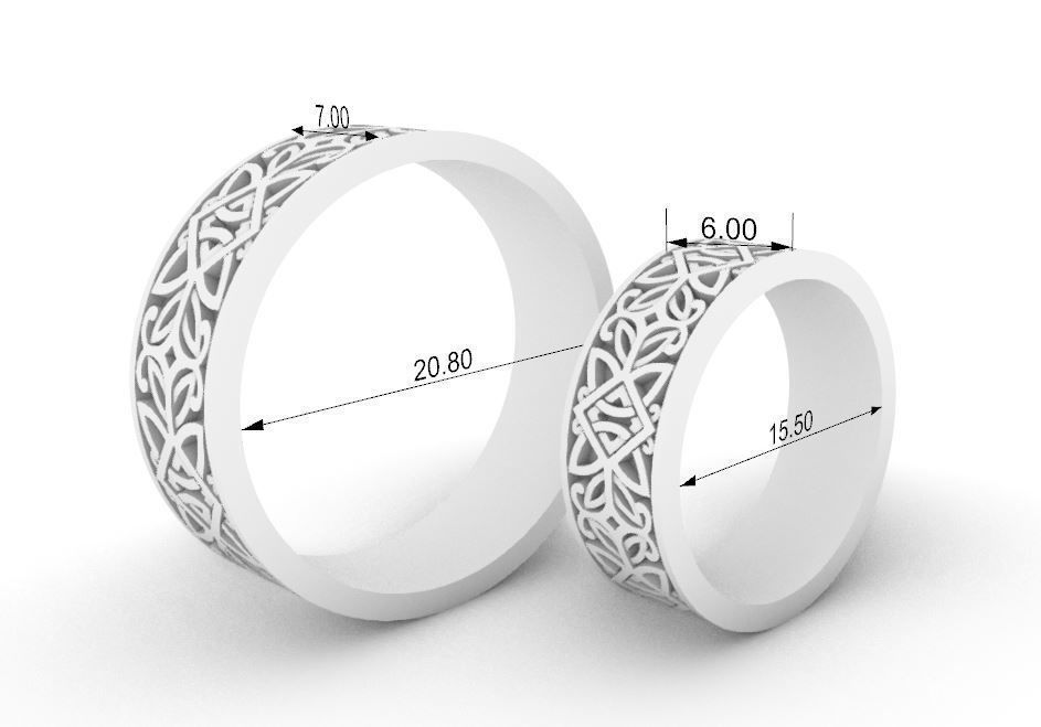 wedding rings 3D print model_3