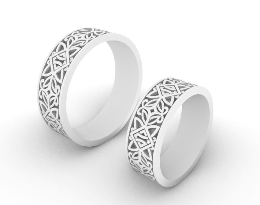 wedding rings 3D print model_2