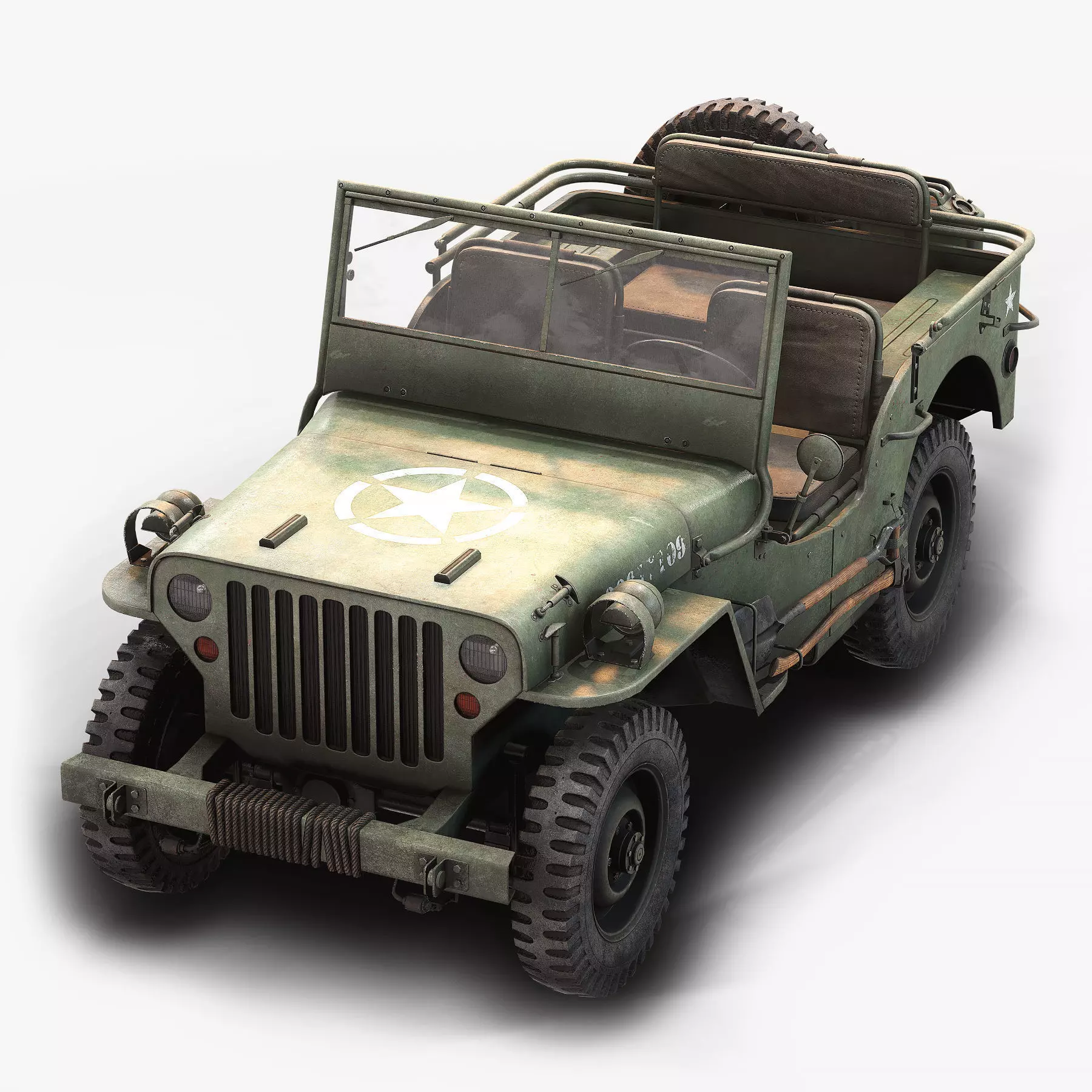 Jeep Willys Low Poly Low-poly 3D model_0