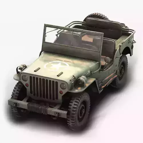 Jeep Willys Low Poly Low-poly 3D model
