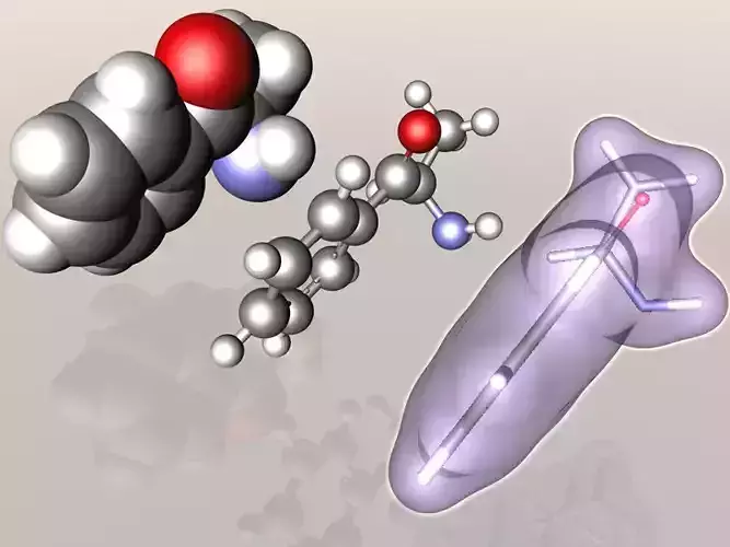 Cathinone molecule 3D model