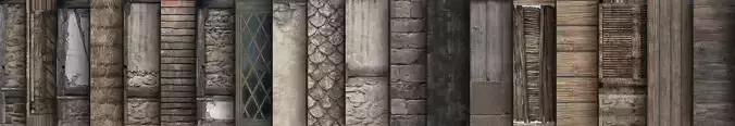 Medieval house fantasy all group Low-poly 3D model