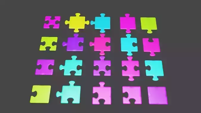 Puzzle Pieces Kit Free low-poly 3D model