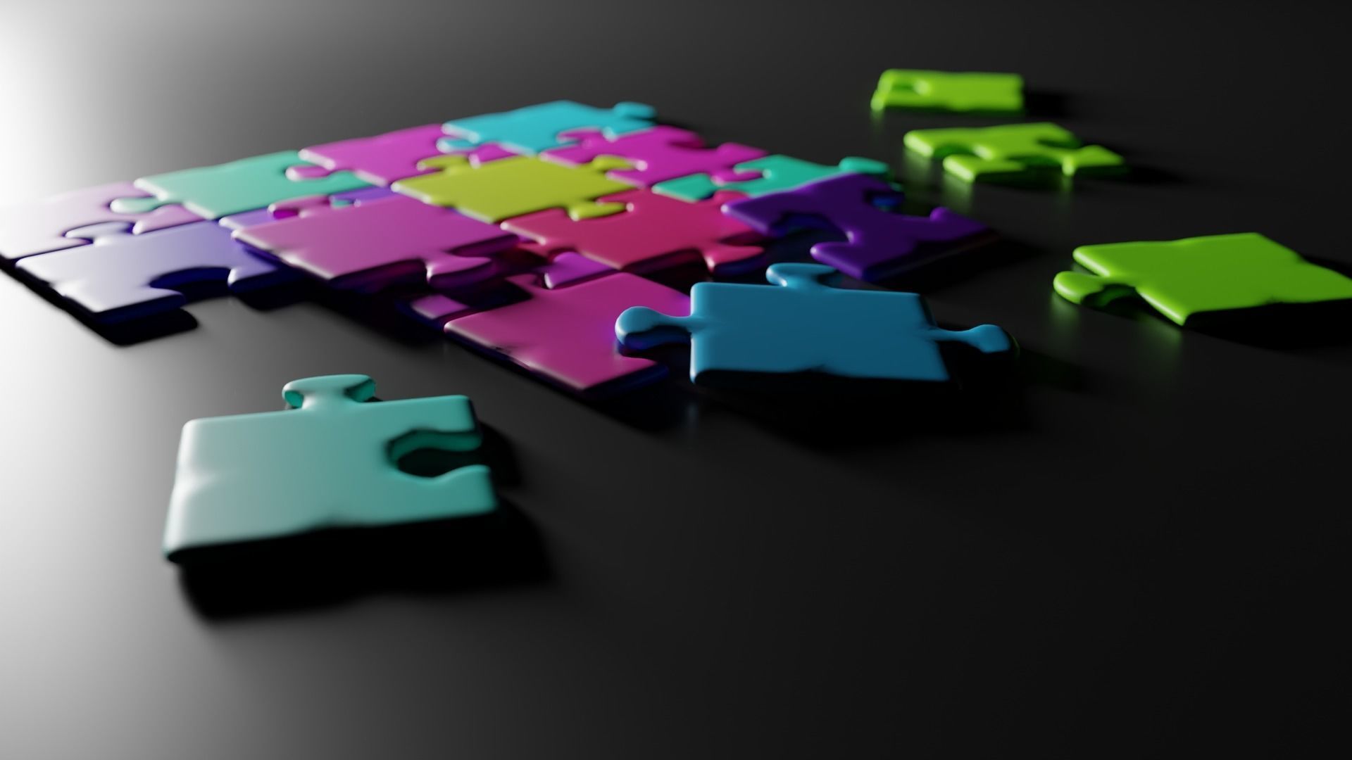 Puzzle Pieces Kit Free low-poly 3D model_1