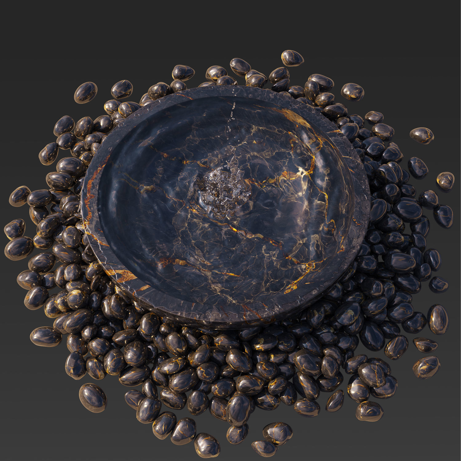 Water Bowl Fountain 3D model_3