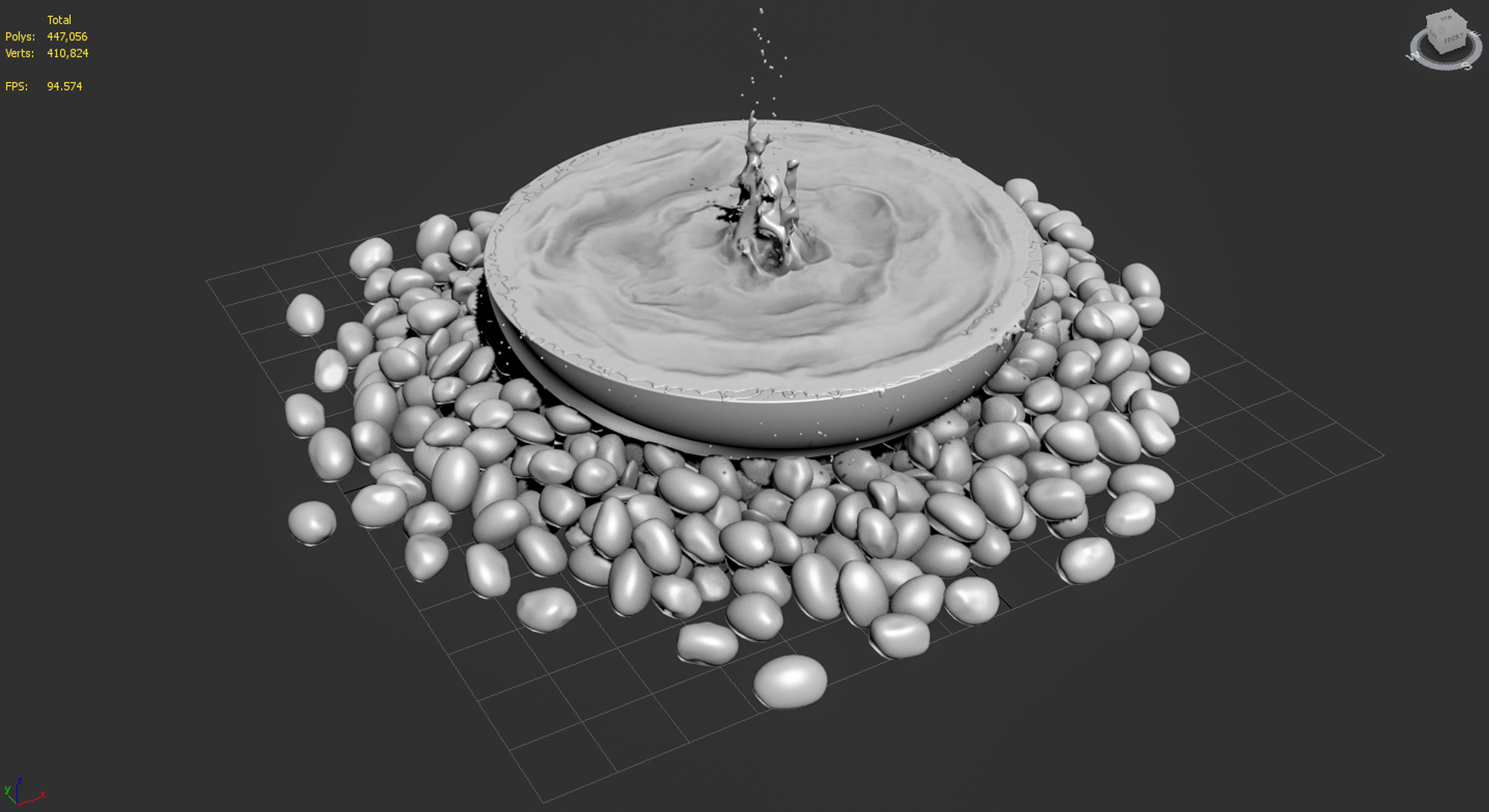 Water Bowl Fountain 3D model_7