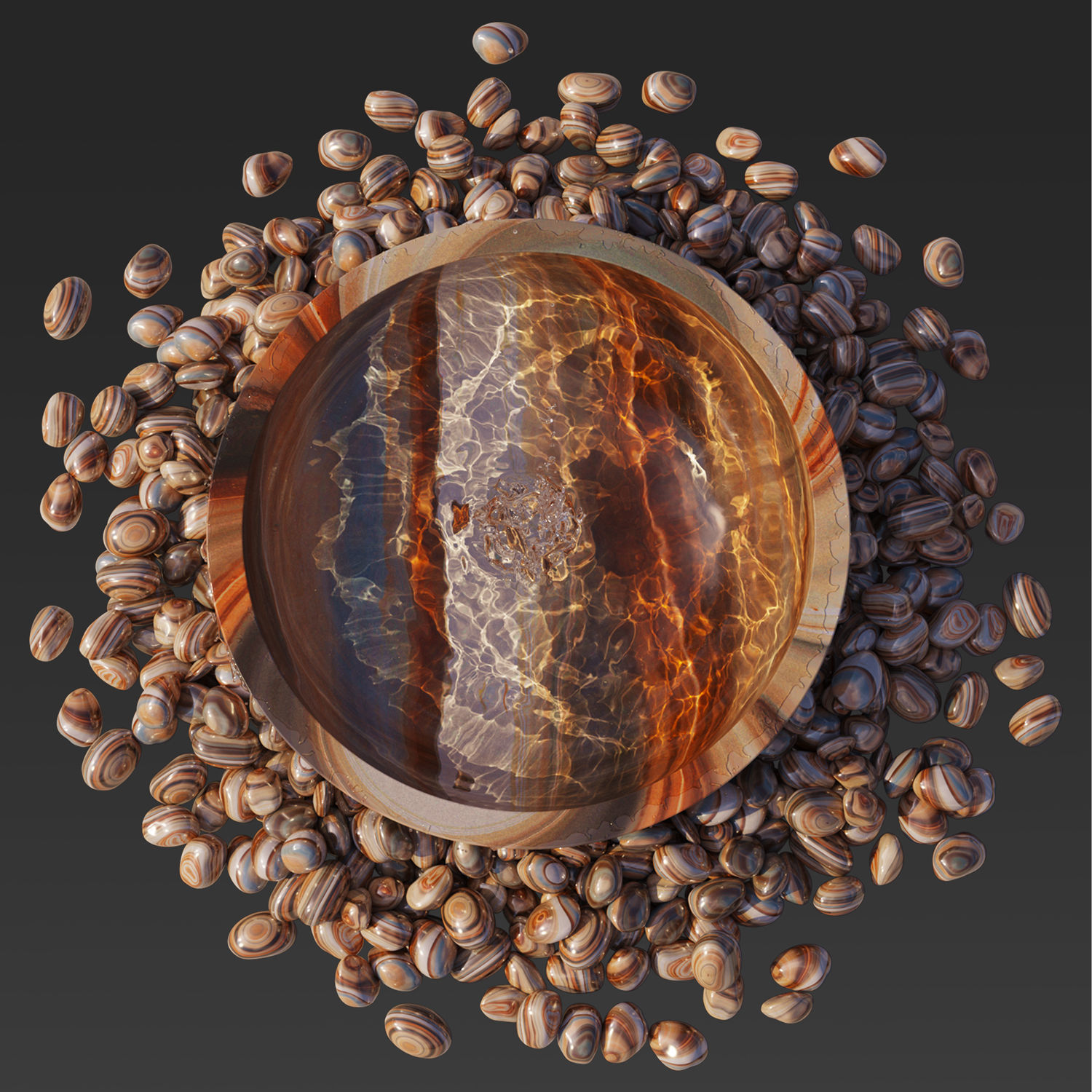 Water Bowl Fountain 3D model_2