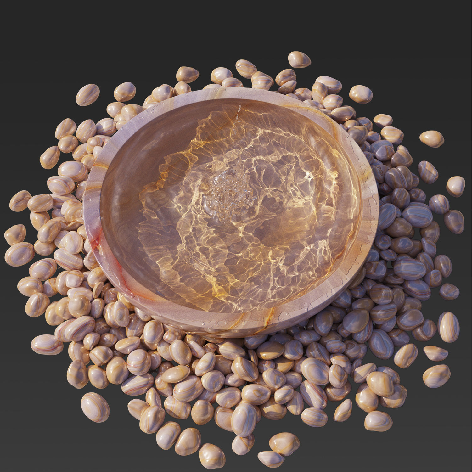 Water Bowl Fountain 3D model_4