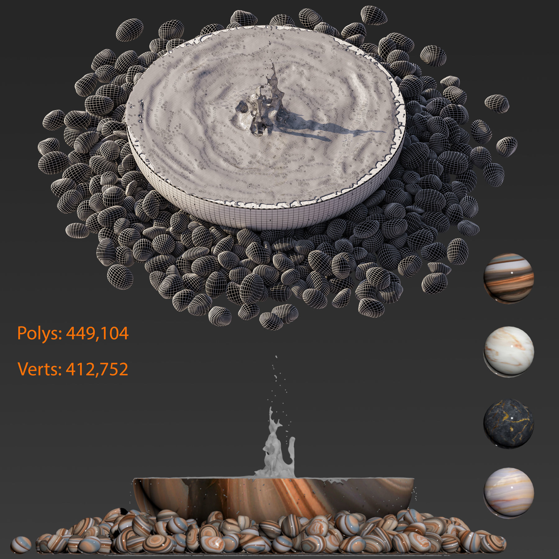 Water Bowl Fountain 3D model_1
