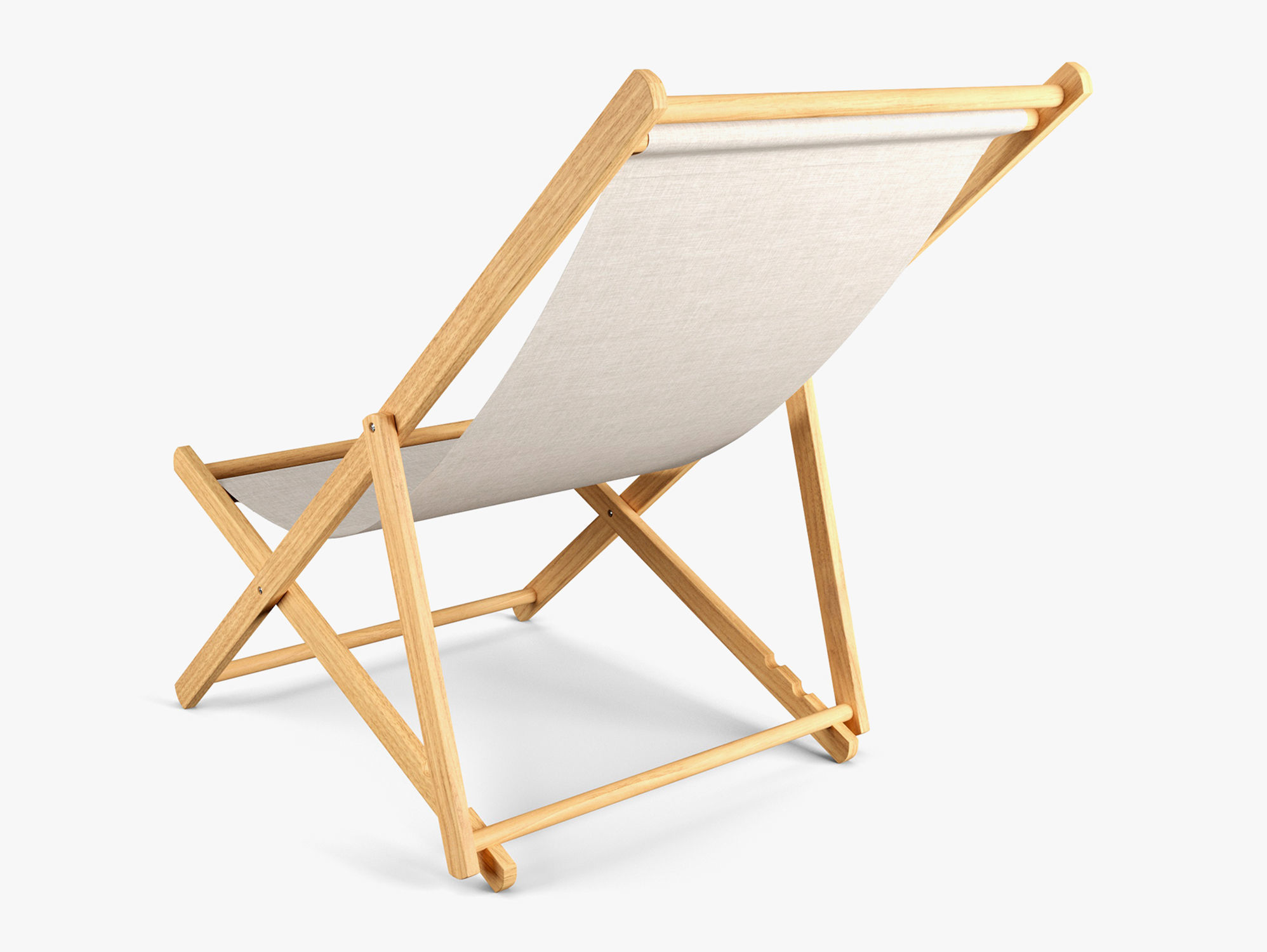 Wood Beach Chair 3D model_2