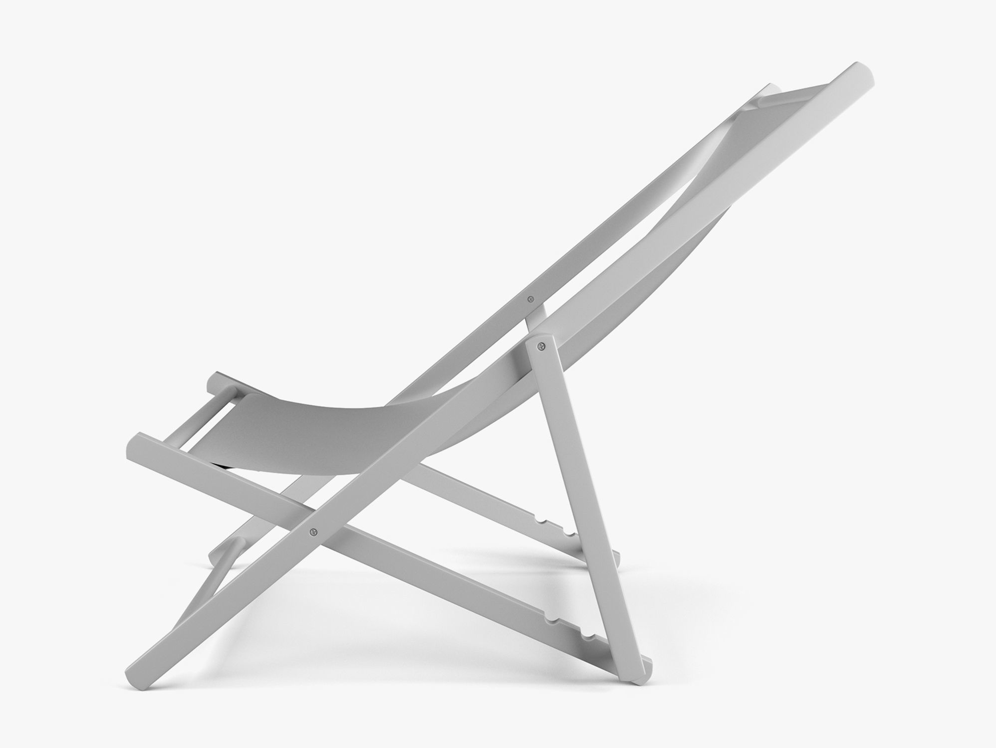Wood Beach Chair 3D model_4