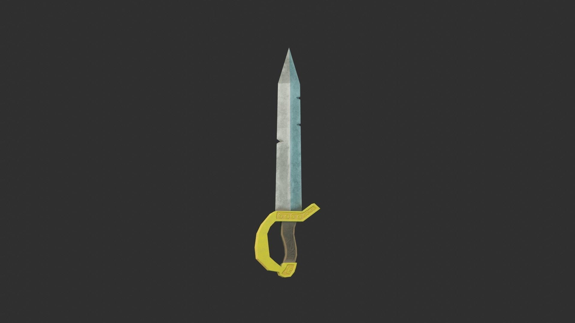 Stylized Medieval Sword 3 Low-poly 3D model_5