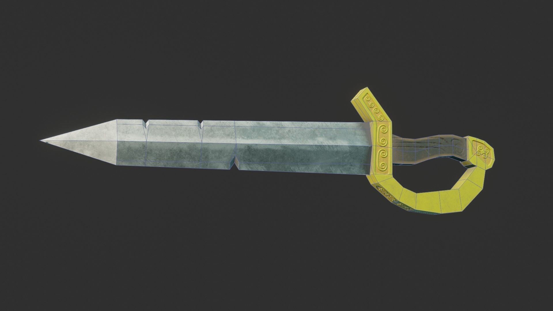 Stylized Medieval Sword 3 Low-poly 3D model_8