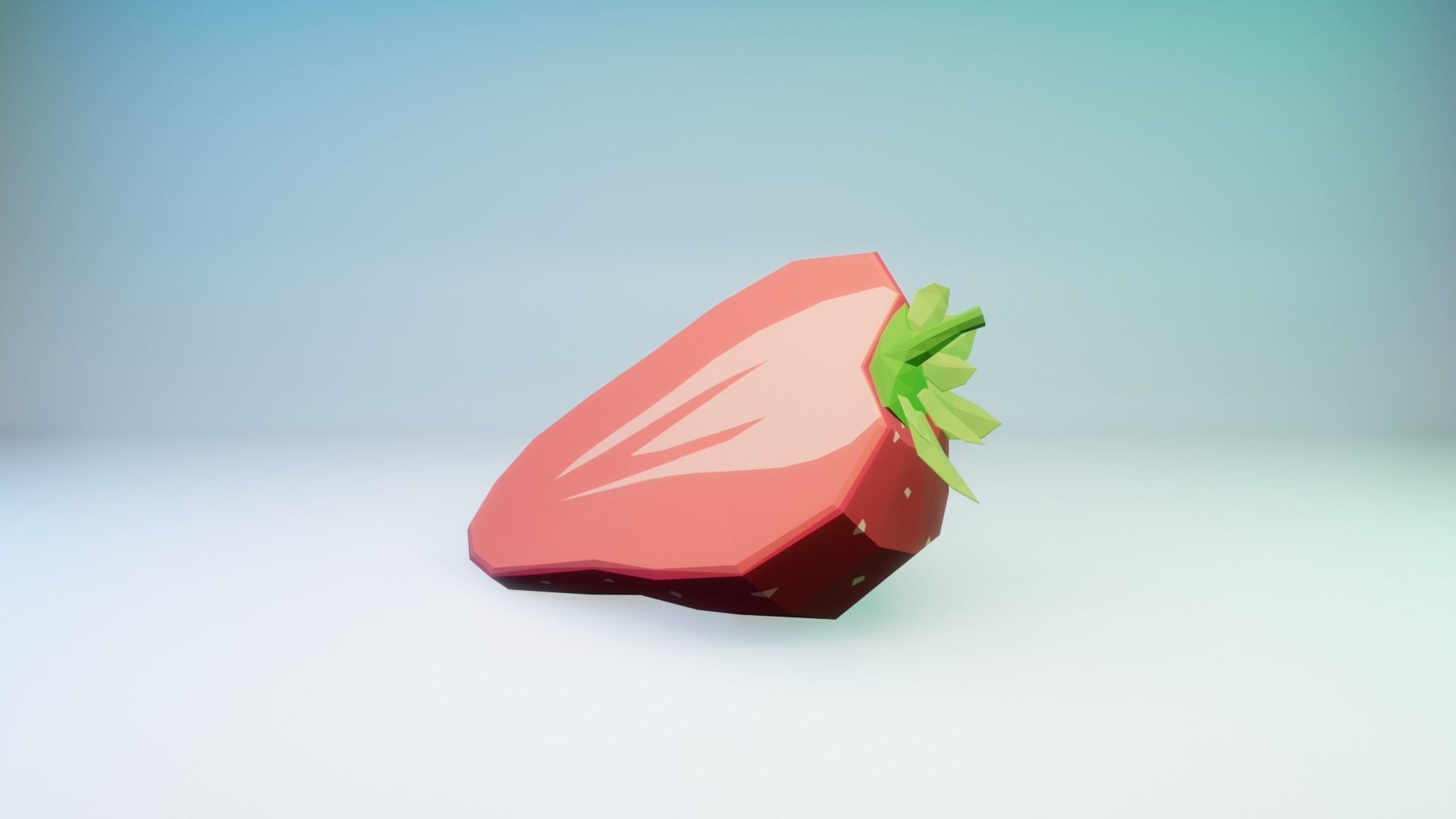 Strawberry Low-poly 3D model_2
