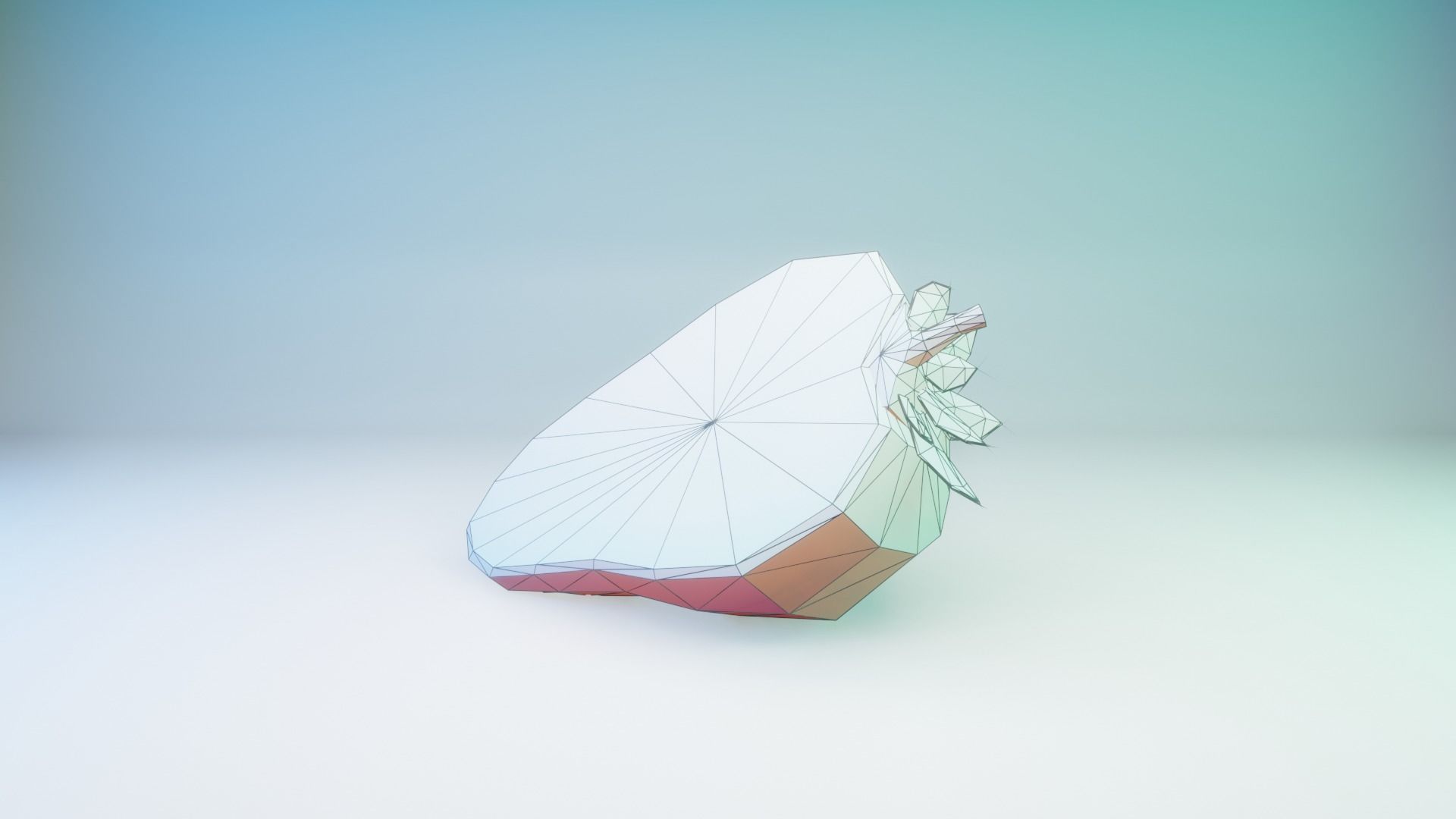 Strawberry Low-poly 3D model_5