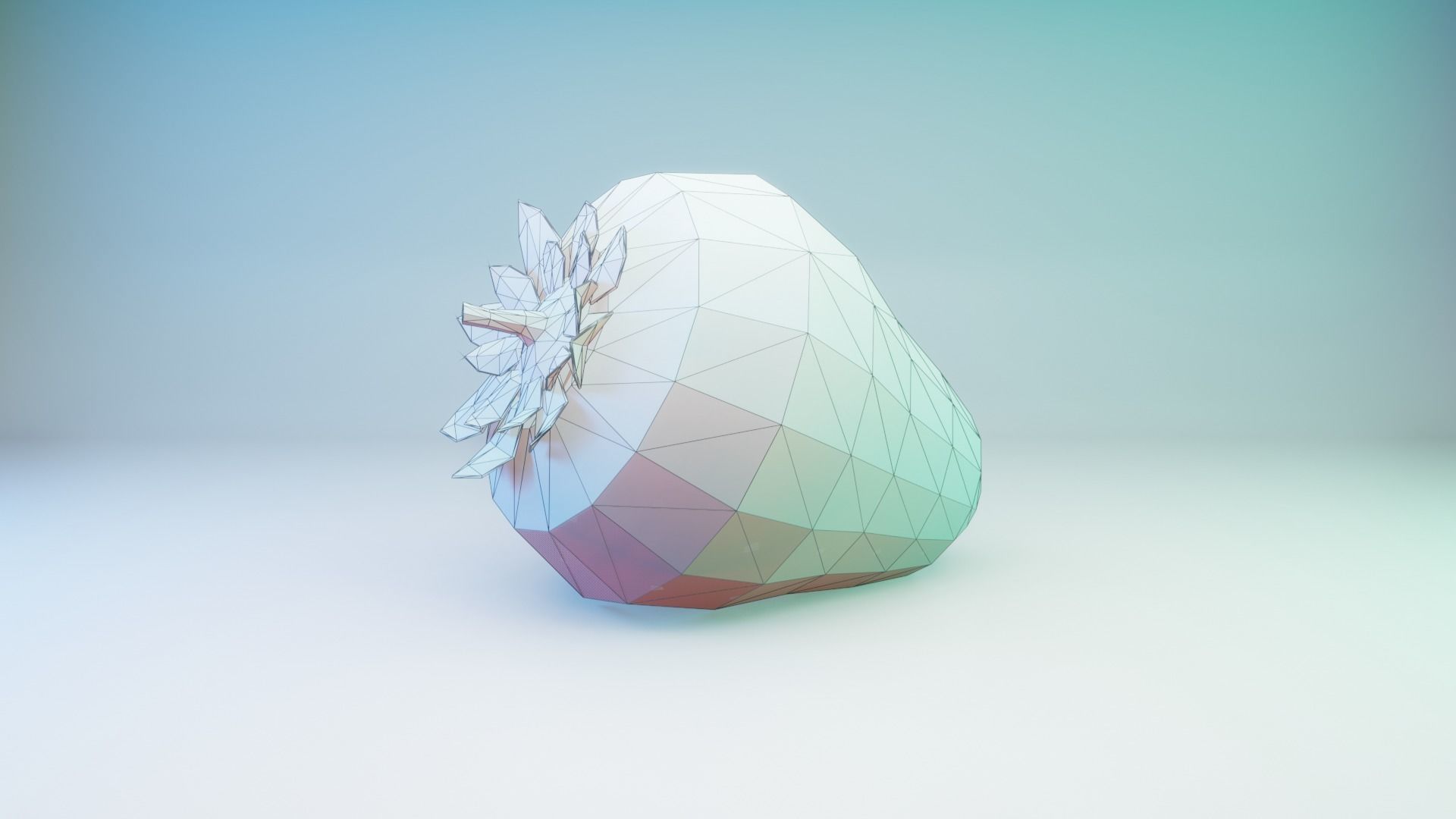 Strawberry Low-poly 3D model_4