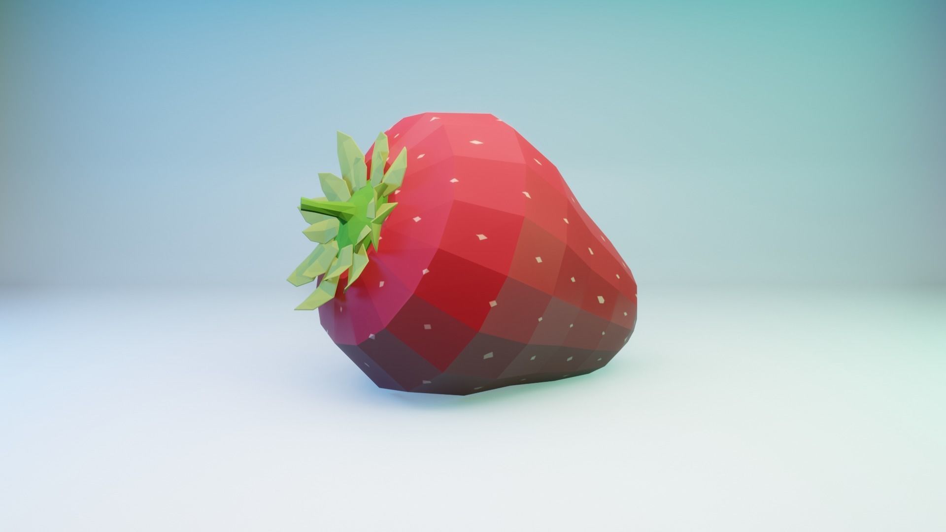 Strawberry Low-poly 3D model_1
