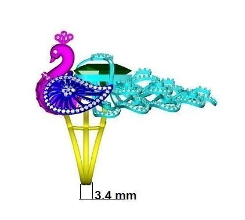 Peacock Ring  diamond ring new ring  3D print model