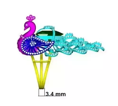 Peacock Ring  diamond ring new ring 