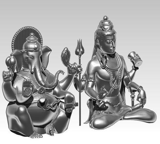 gautama buddha ganesha ganapati  elephant Ganesh and Shiva 3D print model