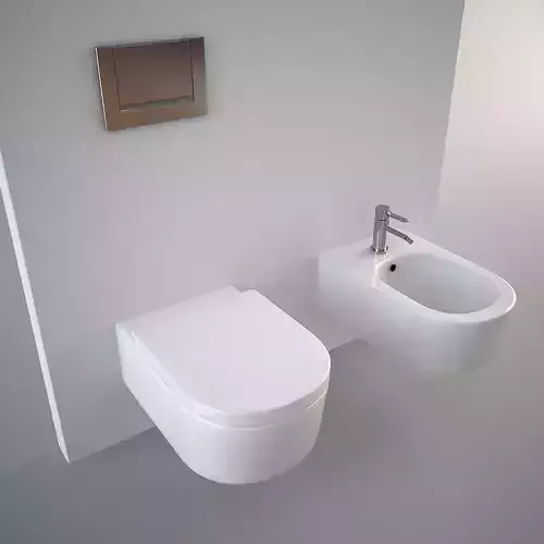 Flaminia Link Bidet and Toilet 3D model
