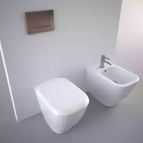 Pozzi Ginori Toilet and Bidet Q3 Standing 3D model