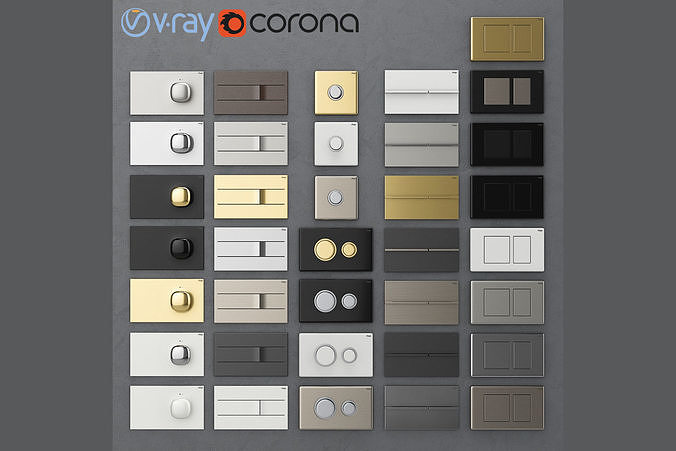Flush buttons for installation Viega 2 3D model