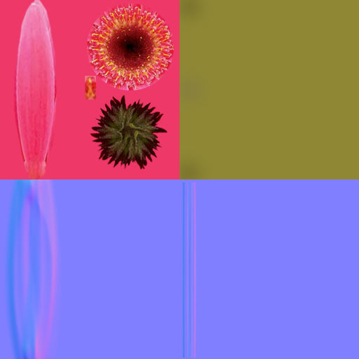 Gerbera daisy on stem 3D model_5